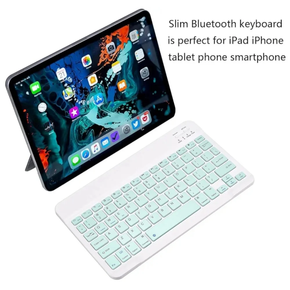 Ultra-Slim Bluetooth Keyboard Portable Mini Wireless Keyboard - Green